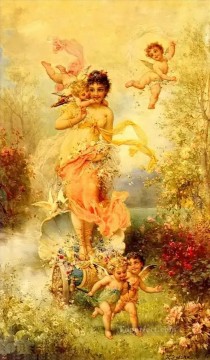 Artworks in 150 Subjects Painting - The Goddess Of Spring Hans Zatzka beautiful woman lady